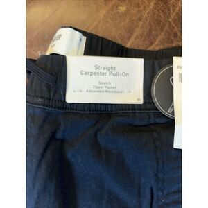Hollister Mens Black Straight Carpenter Pants Elastic Drawstring Waist Med NWT